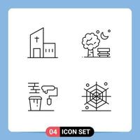 4 gebruiker koppel lijn pak van modern tekens en symbolen van gebouw ballon modern stoel verf bewerkbare vector ontwerp elementen