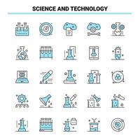25 wetenschap en technologie zwart en blauw icoon reeks creatief icoon ontwerp en logo sjabloon creatief zwart icoon vector achtergrond
