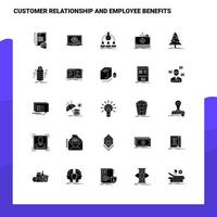 25 klant verhouding en werknemer voordelen icoon reeks solide glyph icoon vector illustratie sjabloon voor web en mobiel ideeën voor bedrijf bedrijf