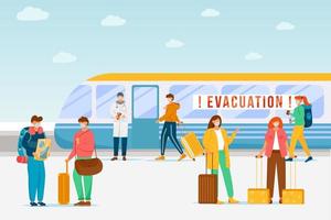 evacuatie van de noodtrein vector