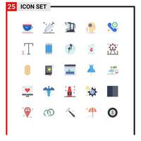 voorraad vector icoon pak van 25 lijn tekens en symbolen voor brainstorming denken hotel creatief appartement bewerkbare vector ontwerp elementen