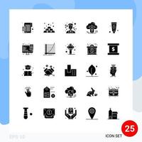 solide glyph pak van 25 universeel symbolen van schoonheid online investering verbonden muis bewerkbare vector ontwerp elementen