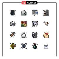 voorraad vector icoon pak van 16 lijn tekens en symbolen voor baby eend vervoer code raket codering bewerkbare creatief vector ontwerp elementen