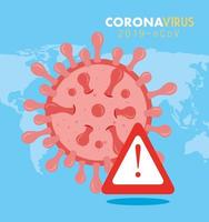 coronavirus medische banner met waarschuwingsbord vector