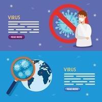 coronavirus medische banner set vector