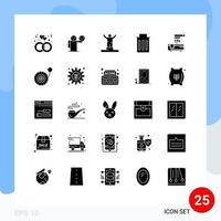 reeks van 25 modern ui pictogrammen symbolen tekens voor bad uitschot prestatie koppel succes bewerkbare vector ontwerp elementen