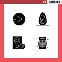 universeel icoon symbolen groep van 4 modern solide glyphs van school- onderwijs signaal voedsel apparaten mobiel bewerkbare vector ontwerp elementen