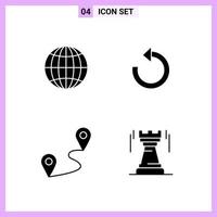 4 pictogrammen in solide stijl glyph symbolen Aan wit achtergrond creatief vector tekens voor web mobiel en afdrukken creatief zwart icoon vector achtergrond