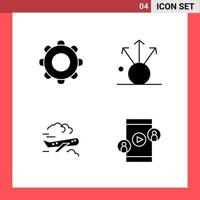4 icoon pak solide stijl glyph symbolen Aan wit achtergrond gemakkelijk tekens voor algemeen ontwerpen creatief zwart icoon vector achtergrond