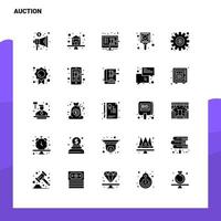 25 veiling icoon reeks solide glyph icoon vector illustratie sjabloon voor web en mobiel ideeën voor bedrijf bedrijf
