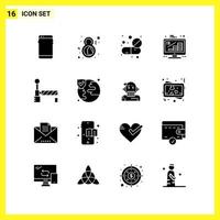 16 icoon reeks gemakkelijk solide symbolen glyph teken Aan wit achtergrond voor website ontwerp mobiel toepassingen en afdrukken media creatief zwart icoon vector achtergrond