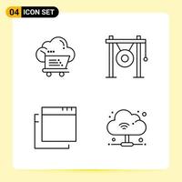 4 creatief pictogrammen voor modern website ontwerp en snel reagerend mobiel apps 4 schets symbolen tekens Aan wit achtergrond 4 icoon pak creatief zwart icoon vector achtergrond