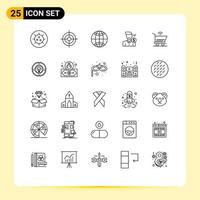 25 creatief pictogrammen modern tekens en symbolen van trolly salaris wereldbol betaling mannetje bewerkbare vector ontwerp elementen