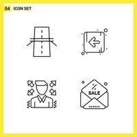 reeks van 4 modern ui pictogrammen symbolen tekens voor brug Mens rooster richting korting bewerkbare vector ontwerp elementen