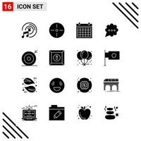 pixel perfect reeks van 16 solide pictogrammen glyph icoon reeks voor website ontwerpen en mobiel toepassingen koppel vector