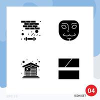 pak van creatief solide glyphs van steen huis Speel masker bewerken bewerkbare vector ontwerp elementen