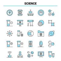 25 wetenschap zwart en blauw icoon reeks creatief icoon ontwerp en logo sjabloon vector