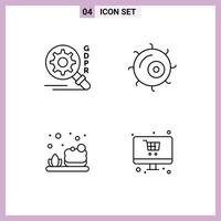 4 creatief pictogrammen modern tekens en symbolen van gdpr online cel bad winkel bewerkbare vector ontwerp elementen