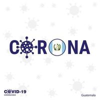 Guatemala coronavirus typografie covid19 land banier blijven huis blijven gezond nemen zorg van uw eigen Gezondheid vector