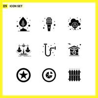 9 icoon reeks gemakkelijk solide symbolen glyph teken Aan wit achtergrond voor website ontwerp mobiel toepassingen en afdrukken media vector