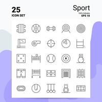 25 sport icoon reeks 100 bewerkbare eps 10 bestanden bedrijf logo concept ideeën lijn icoon ontwerp vector