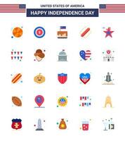 25 vlak tekens voor Verenigde Staten van Amerika onafhankelijkheid dag vlag ster onafhankelijkheid staten Amerikaans bewerkbare Verenigde Staten van Amerika dag vector ontwerp elementen