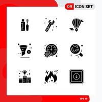 reeks van 9 modern ui pictogrammen symbolen tekens voor bedrijf verwijderen vliegend ballon filter verwijderen bewerkbare vector ontwerp elementen