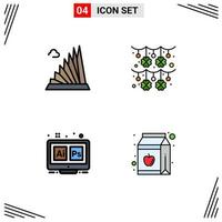 voorraad vector icoon pak van 4 lijn tekens en symbolen voor gebouw Adobe mijlpaal slinger ps bewerkbare vector ontwerp elementen