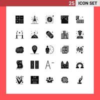 voorraad vector icoon pak van 25 lijn tekens en symbolen voor muziek- accordeon geld positie doelwit bewerkbare vector ontwerp elementen
