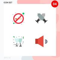4 vlak icoon concept voor websites mobiel en apps sigaret Kerstmis roken insigne geluid bewerkbare vector ontwerp elementen