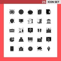 solide glyph pak van 25 universeel symbolen van beheer document krans bedrijf pompoen bewerkbare vector ontwerp elementen