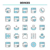 25 apparaten zwart en blauw icoon reeks creatief icoon ontwerp en logo sjabloon vector