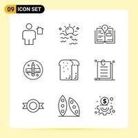 9 creatief pictogrammen voor modern website ontwerp en snel reagerend mobiel apps 9 schets symbolen tekens Aan wit achtergrond 9 icoon pak vector