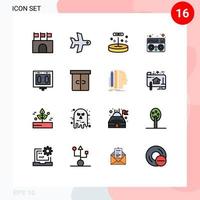reeks van 16 modern ui pictogrammen symbolen tekens voor scorebord muziek- voertuig menger wetenschap bewerkbare creatief vector ontwerp elementen