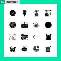 pak van 16 solide stijl icoon reeks glyph symbolen voor afdrukken creatief tekens geïsoleerd Aan wit achtergrond 16 icoon reeks vector