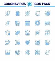 coronavirus het voorkomen reeks pictogrammen 25 blauw icoon zo net zo coupé neus- vaccin ziekten virus virale coronavirus 2019november ziekte vector ontwerp elementen