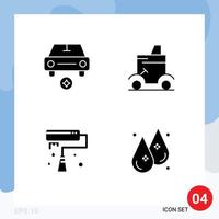 pak van creatief solide glyphs van auto verf borstel voertuigen golf auto verf bewerkbare vector ontwerp elementen