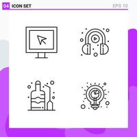reeks van 4 pictogrammen in lijn stijl creatief schets symbolen voor website ontwerp en mobiel apps gemakkelijk lijn icoon teken geïsoleerd Aan wit achtergrond 4 pictogrammen vector