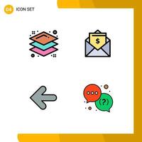 4 creatief pictogrammen modern tekens en symbolen van ontwerp terug brief mail helpen bewerkbare vector ontwerp elementen