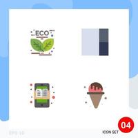 4 creatief pictogrammen modern tekens en symbolen van blad aan het leren apps groen lay-out aan het leren bewerkbare vector ontwerp elementen