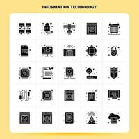 solide 25 informatie technologie icoon reeks vector glyph stijl ontwerp zwart pictogrammen reeks web en mobiel bedrijf ideeën ontwerp vector illustratie