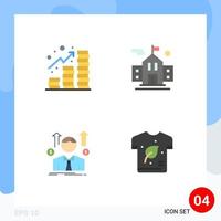 voorraad vector icoon pak van 4 lijn tekens en symbolen voor inkomen avatar munten onderwijs verkoop Mens bewerkbare vector ontwerp elementen