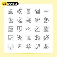 25 creatief pictogrammen voor modern website ontwerp en snel reagerend mobiel apps 25 schets symbolen tekens Aan wit achtergrond 25 icoon pak vector