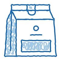 papier zak met voedsel tekening icoon hand- getrokken illustratie vector