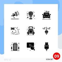 9 creatief pictogrammen modern tekens en symbolen van oefening verspilling auto riolering fabriek bewerkbare vector ontwerp elementen