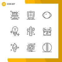 9 icoon reeks lijn stijl icoon pak schets symbolen geïsoleerd Aan wit achtergrondkleur voor snel reagerend website ontwerpen vector