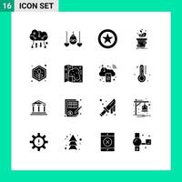 16 universeel solide glyph tekens symbolen van toenemen bedrijf vakantie winst groei bewerkbare vector ontwerp elementen