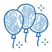 drie ballonnen tekening icoon hand- getrokken illustratie vector