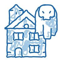 huis met geesten tekening icoon hand- getrokken illustratie vector