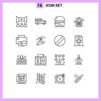 schets pak van 16 universeel symbolen van computers lijst Koken onderwijs controleren bewerkbare vector ontwerp elementen